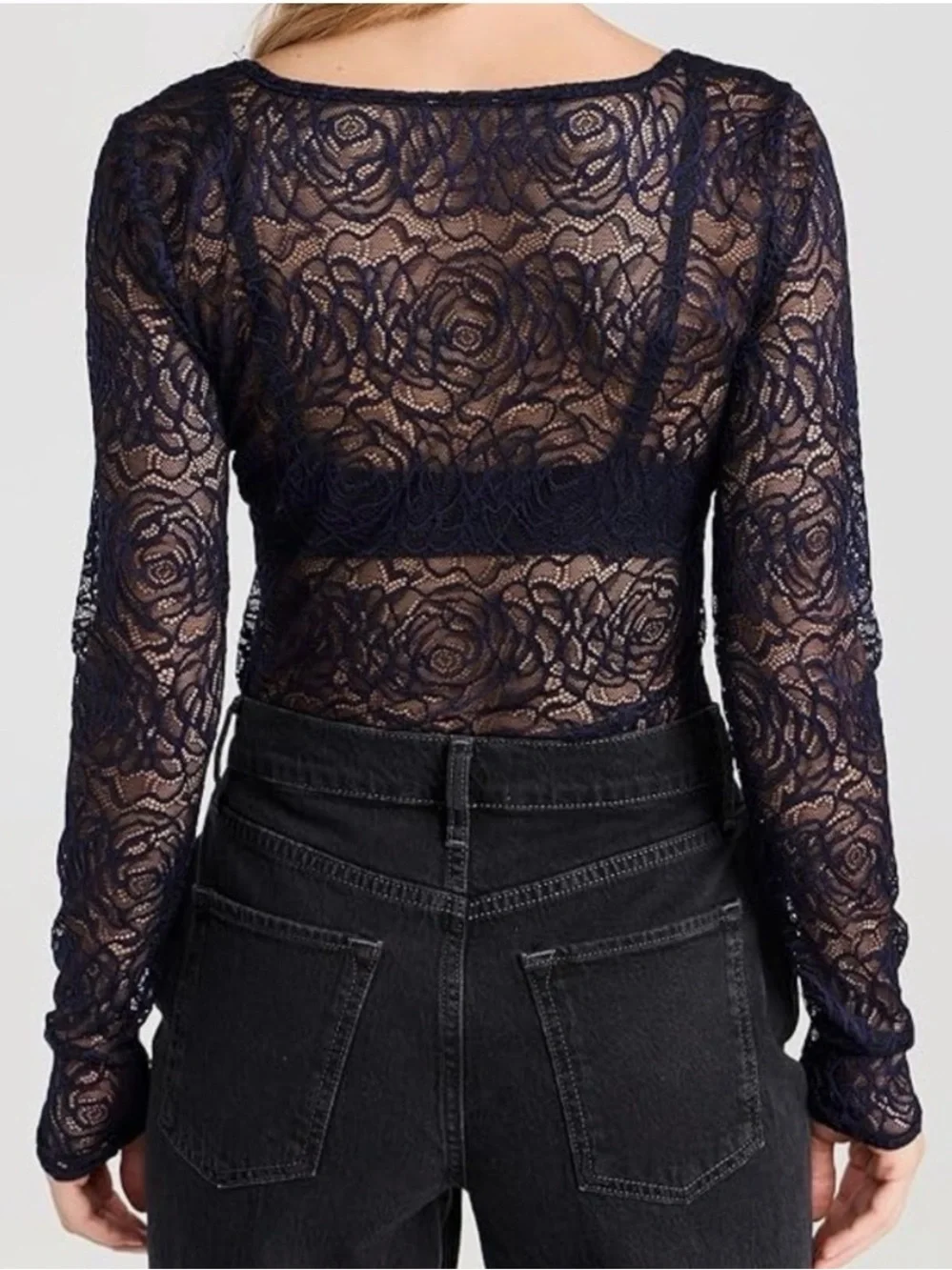 NWT FREE PEOPLE In my Head Bodysuit black XL